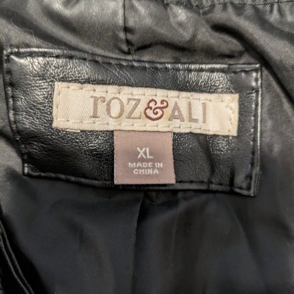 Roz & Ali Faux Leather Ruffled Jacket - Picture 2 of 6